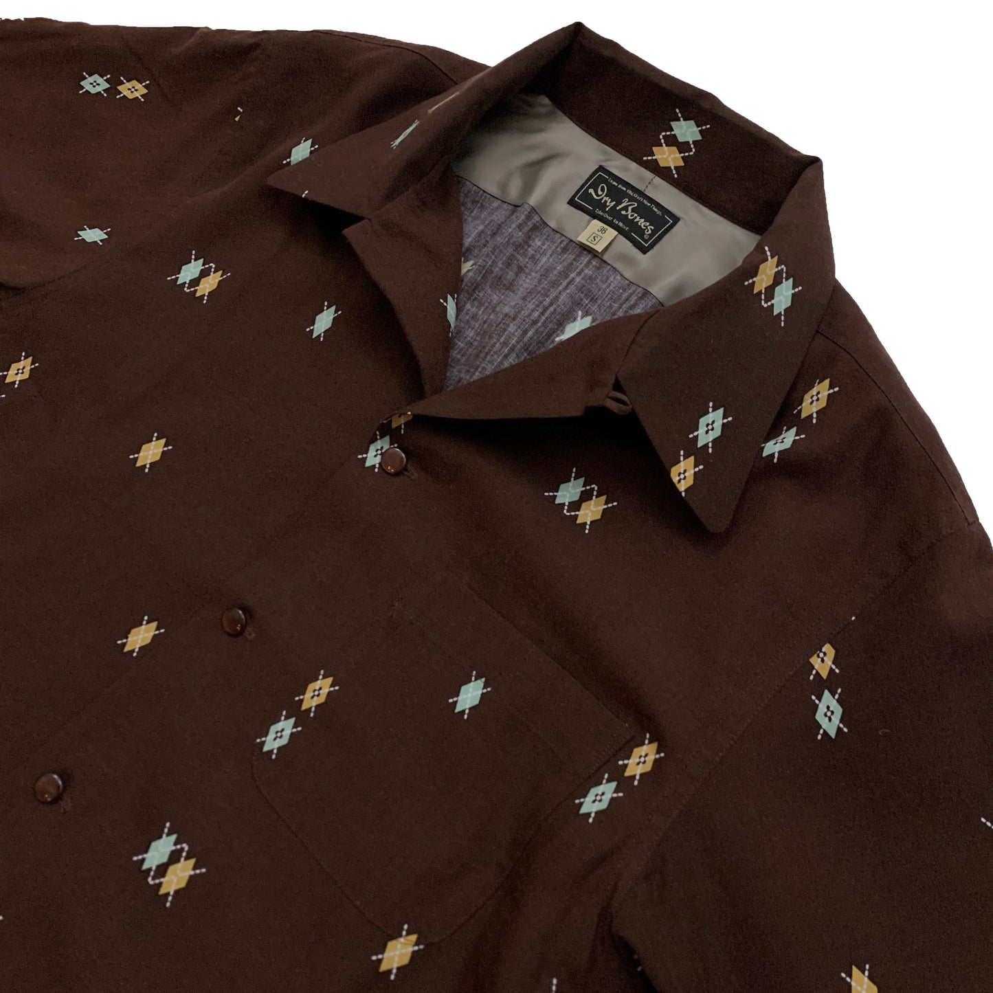 Long Sleeve Print Open Shirt “DOTTING ARGYLE”