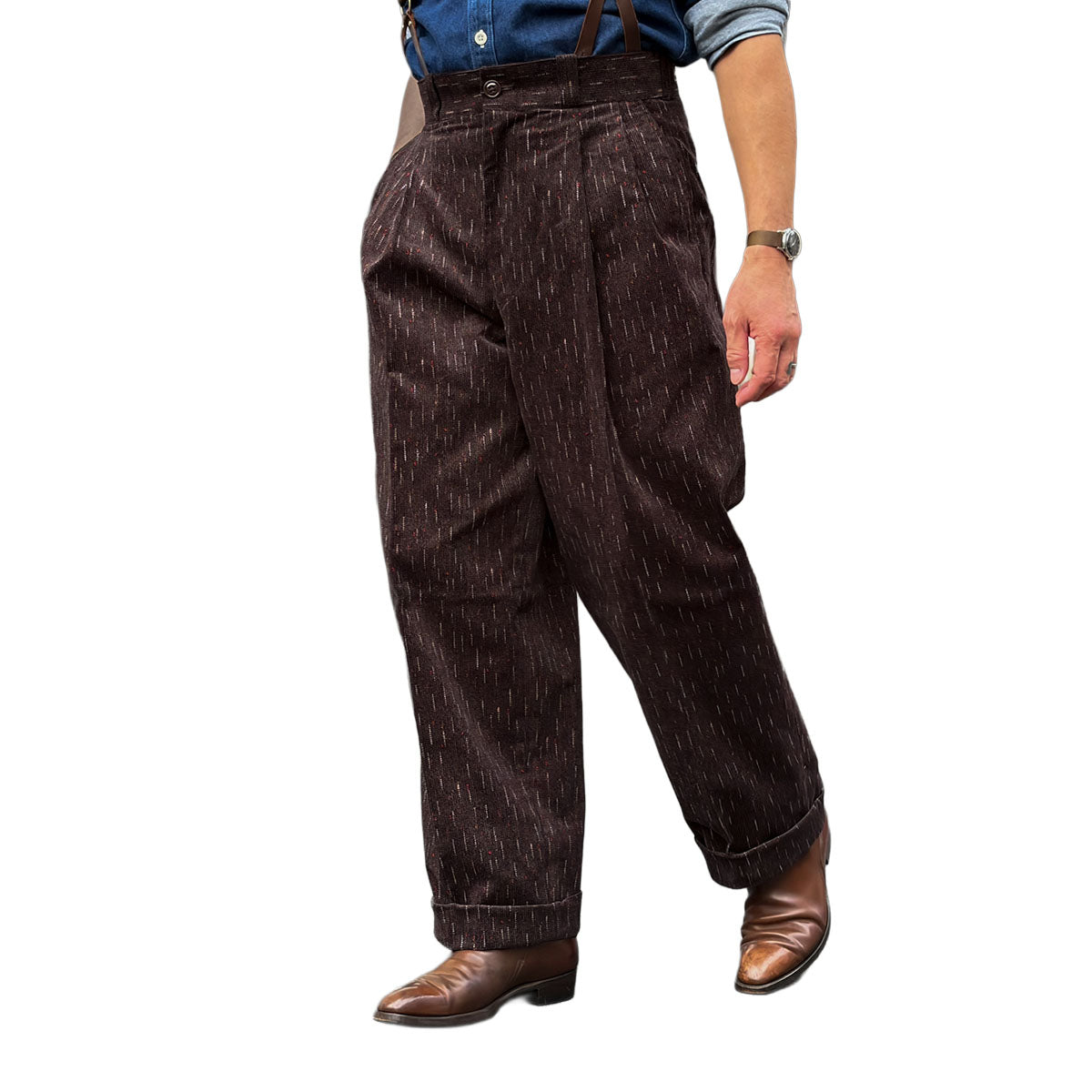 Print Corduroy 2Tack Work Trousers