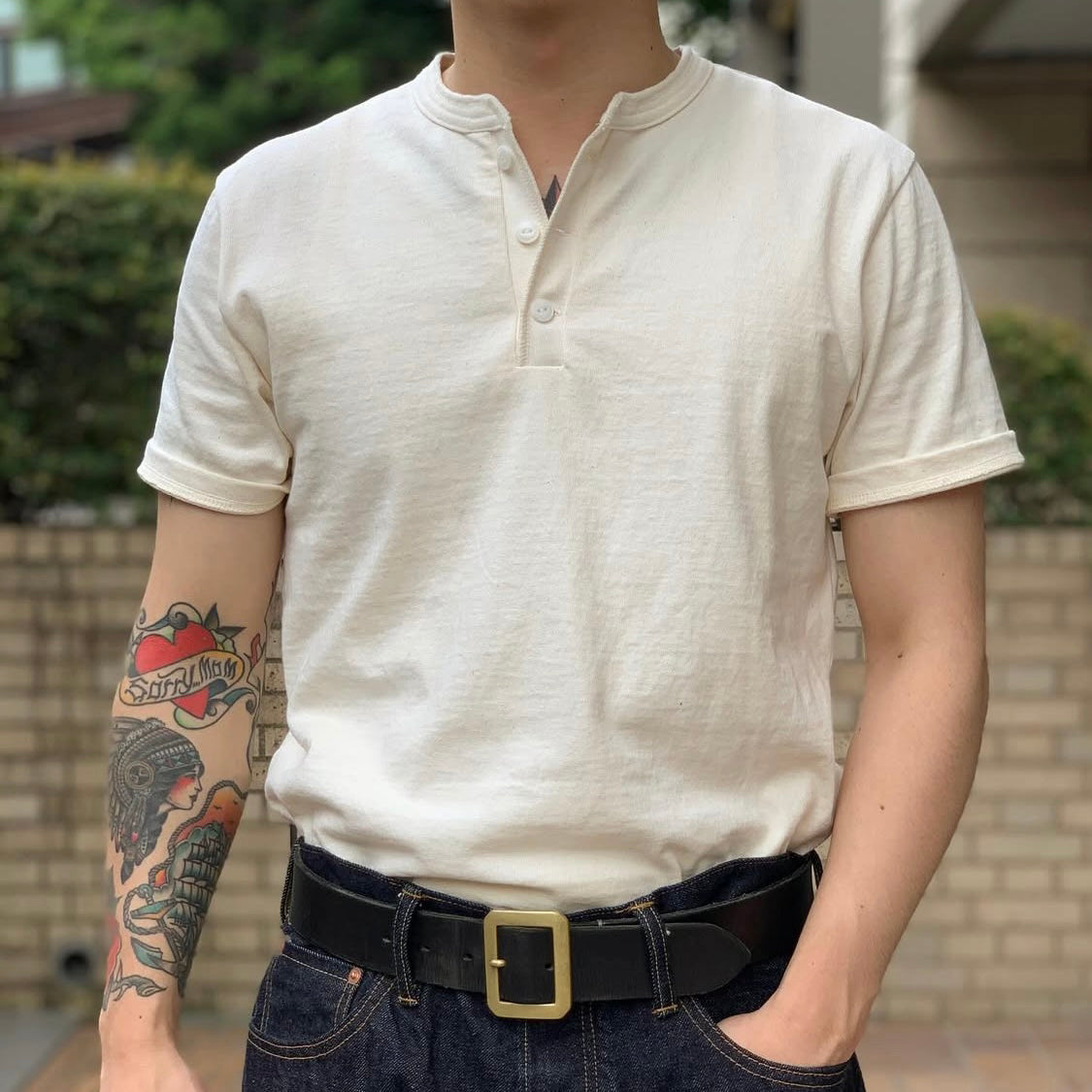 S/S Henley Neck Shirt