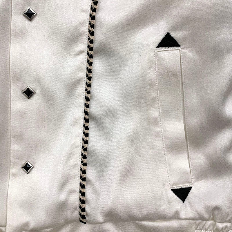 Western Plain Style Satin Jacket