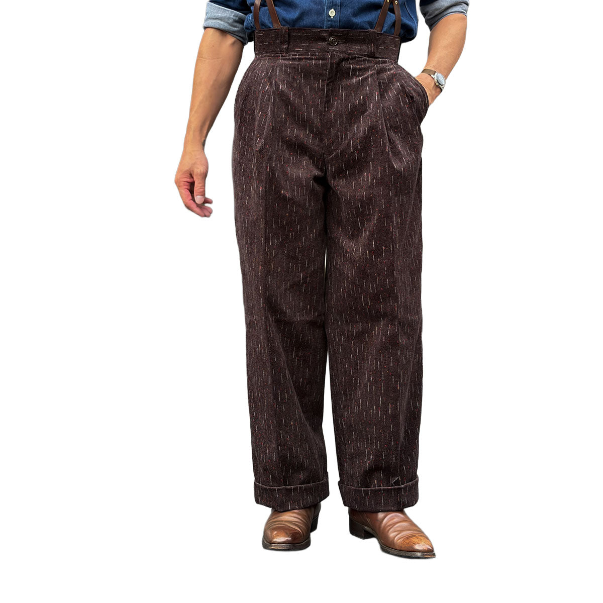 Print Corduroy 2Tack Work Trousers