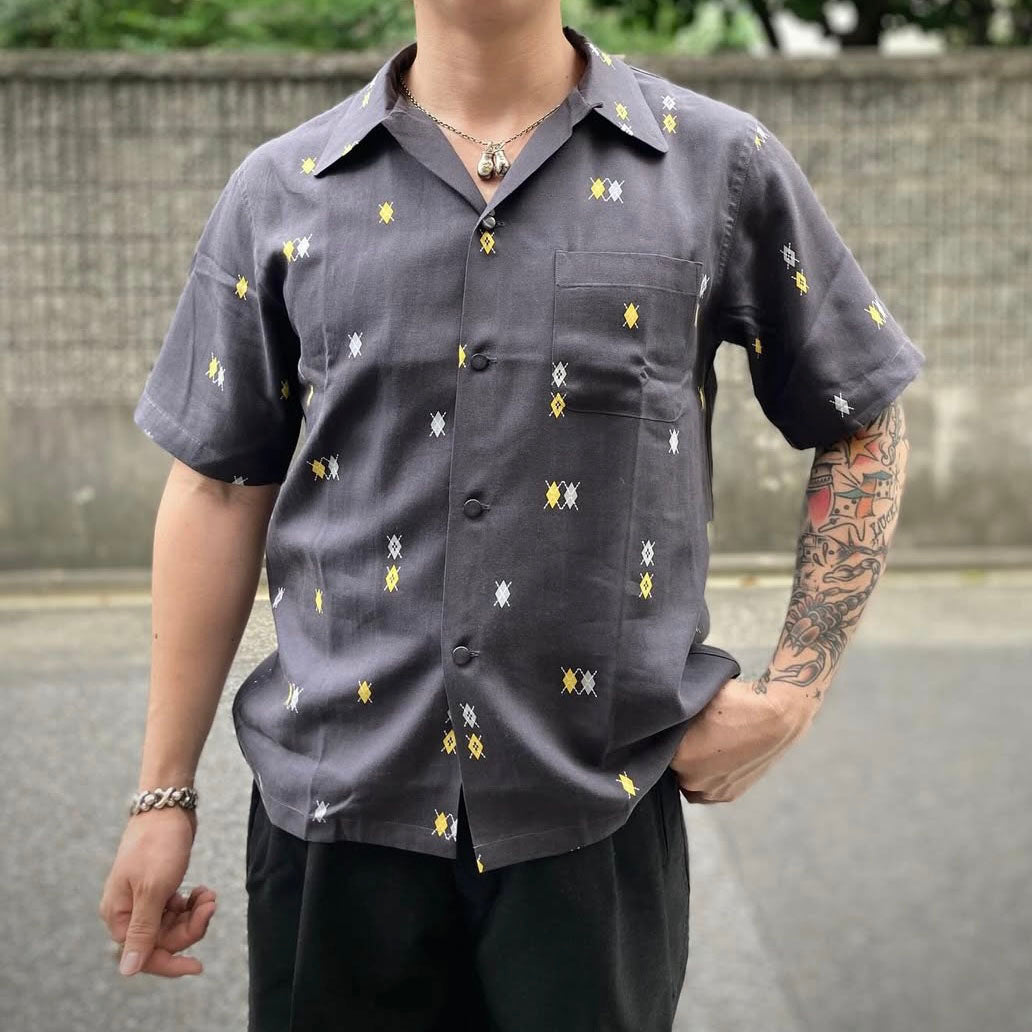 Short Sleeve Print Open Shirt “DOTTING ARGYLE”