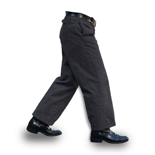 High Back Black Chambray Work Trousers