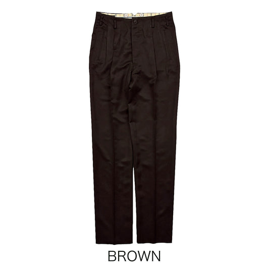 Rayon Gabardine Two Tuck Trousers