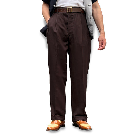 Rayon Gabardine Two Tuck Trousers
