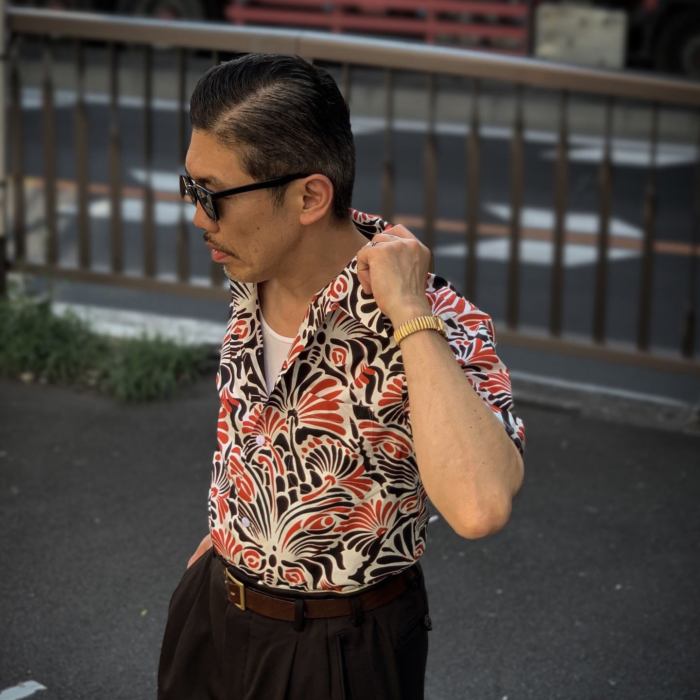 S/S Cotton Hawaiian Shirt “FLOWER”