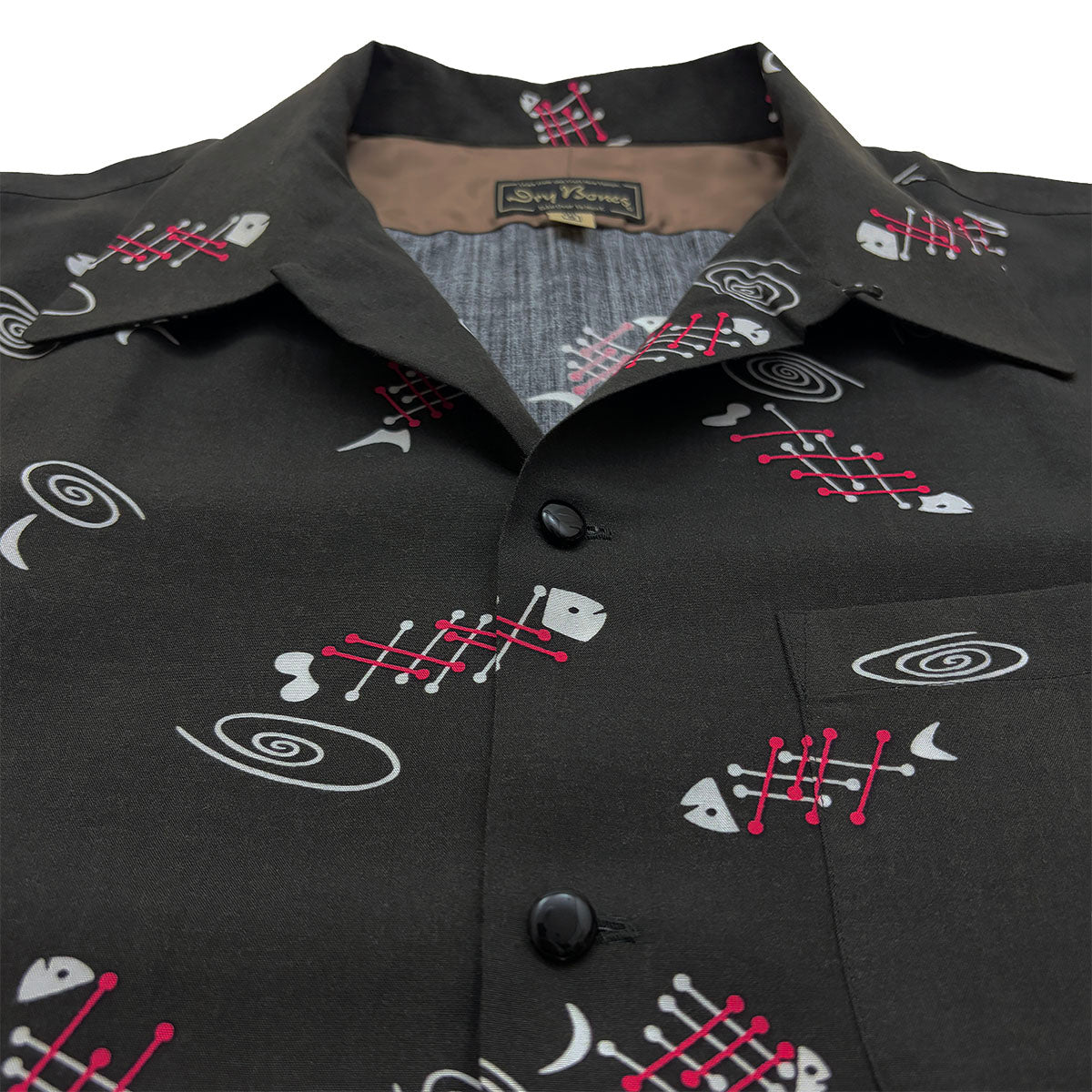 S/S Print Open Shirt “FISH BONE”