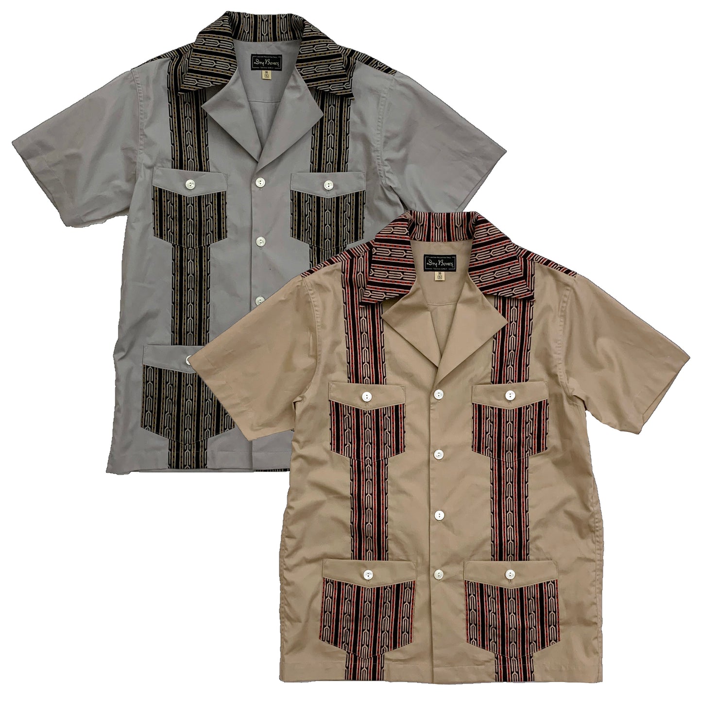 S/S Print 2tone Cuba Shirt