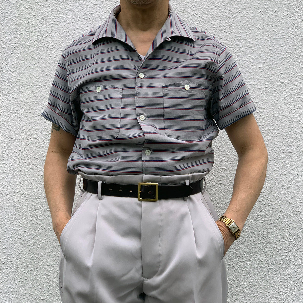 Border Italian Collar Shirt
