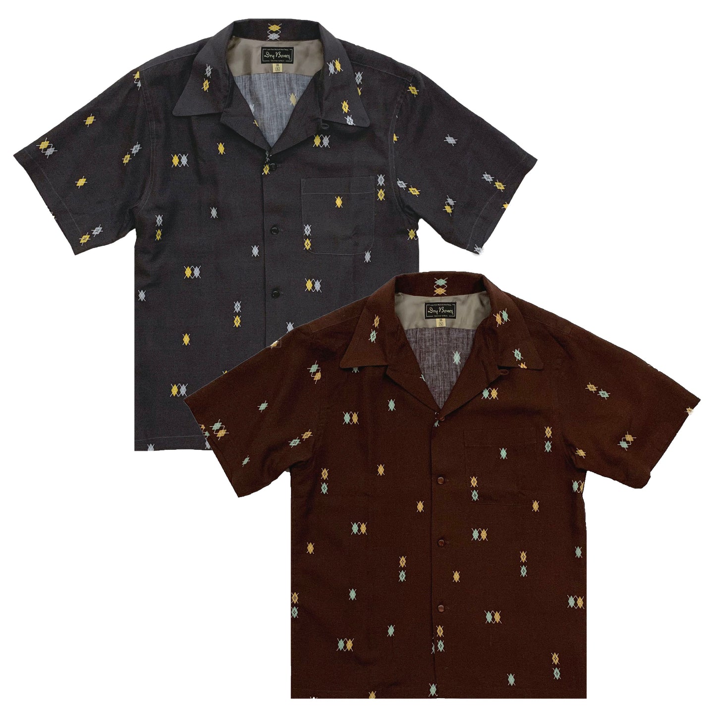 Short Sleeve Print Open Shirt “DOTTING ARGYLE”