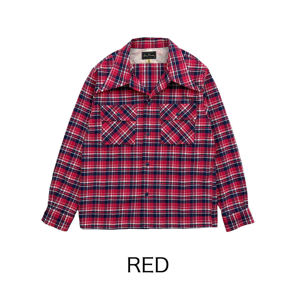 Cotton Viyella 2 Flap Work Open Shirt