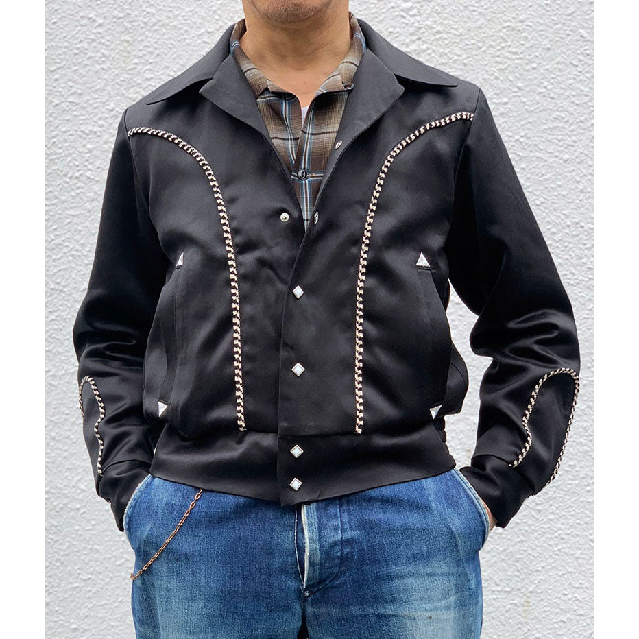 Western Plain Style Satin Jacket