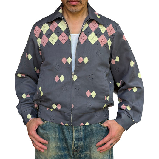 Border Argyle Gabardine Jacket