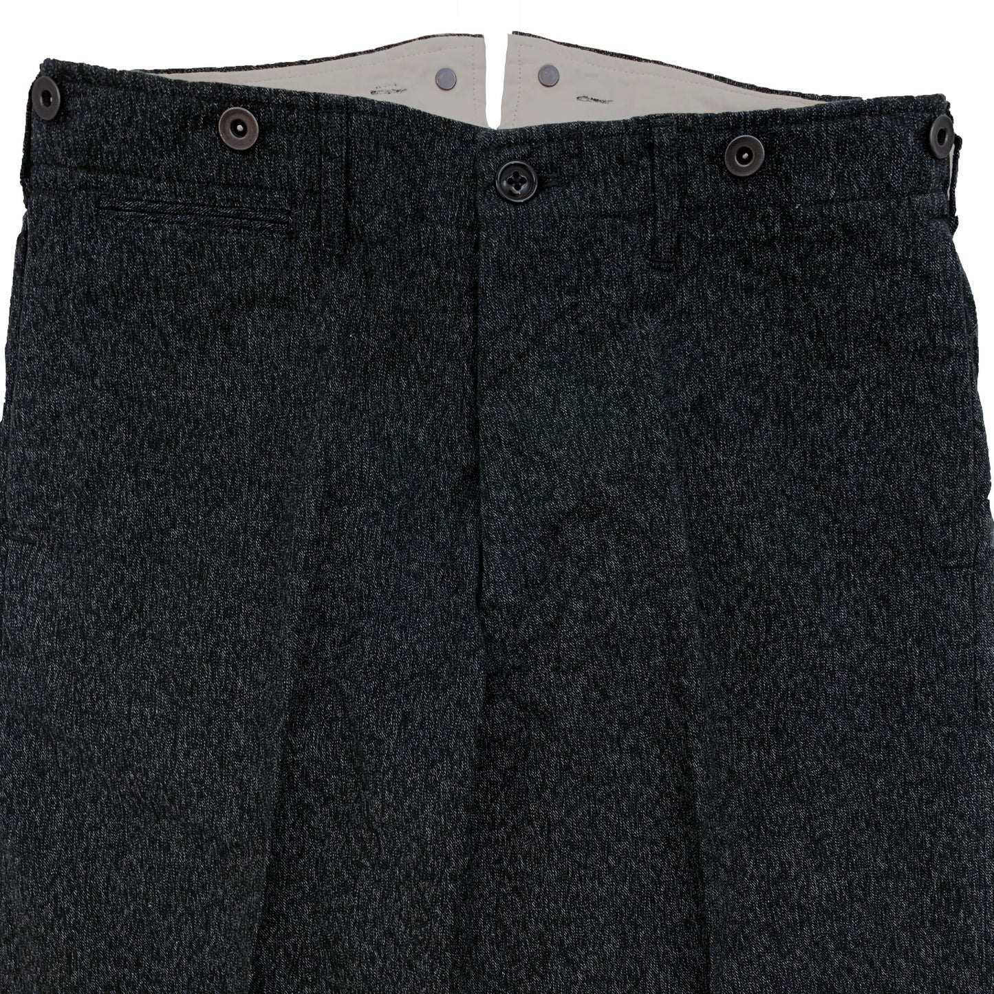 High Back Black Chambray Work Trousers