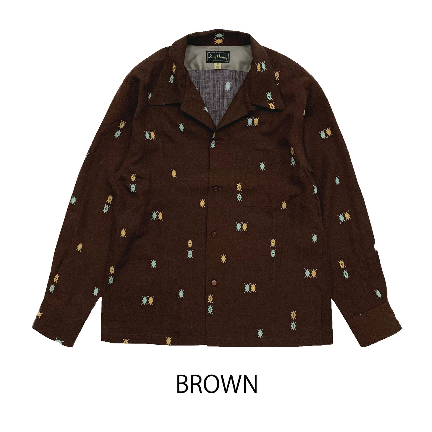 Long Sleeve Print Open Shirt “DOTTING ARGYLE”