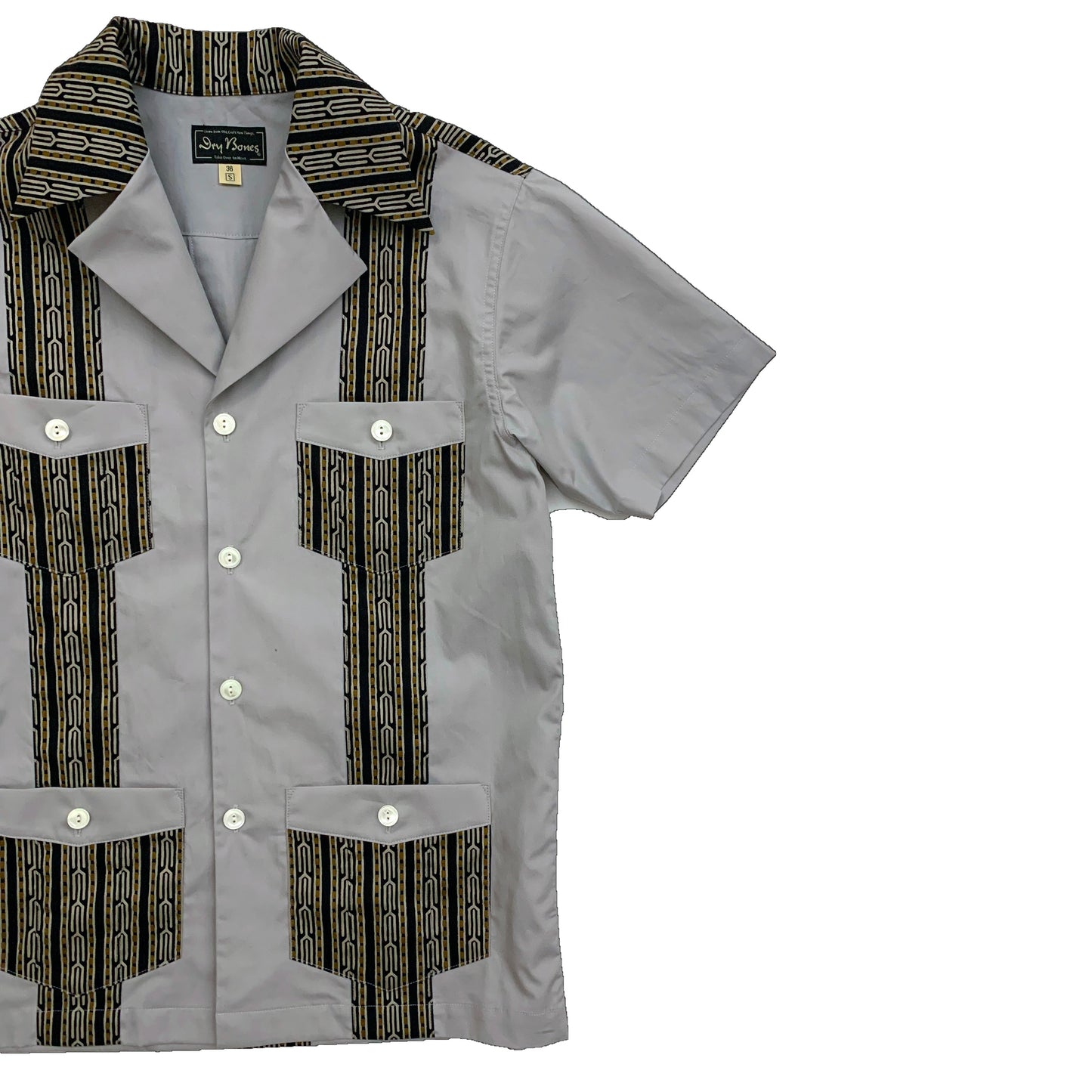 S/S Print 2tone Cuba Shirt