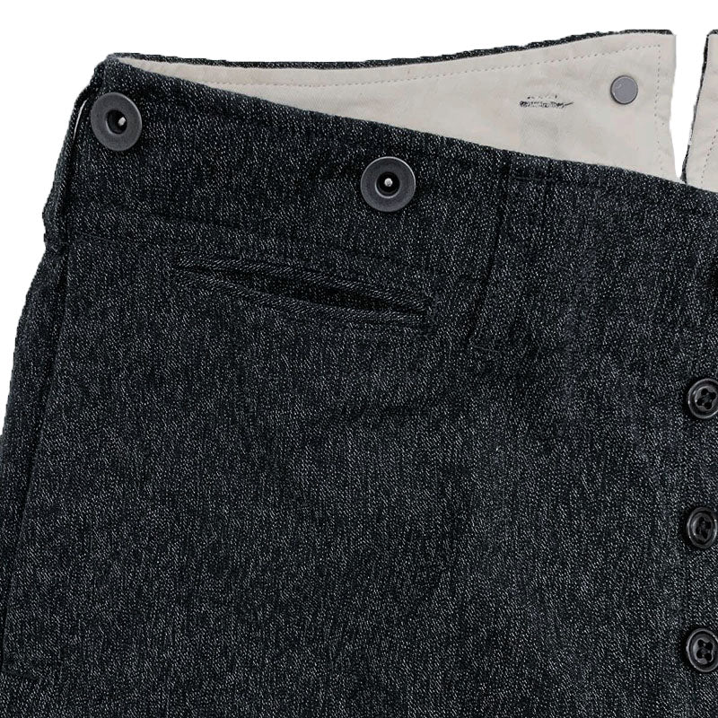 High Back Black Chambray Work Trousers