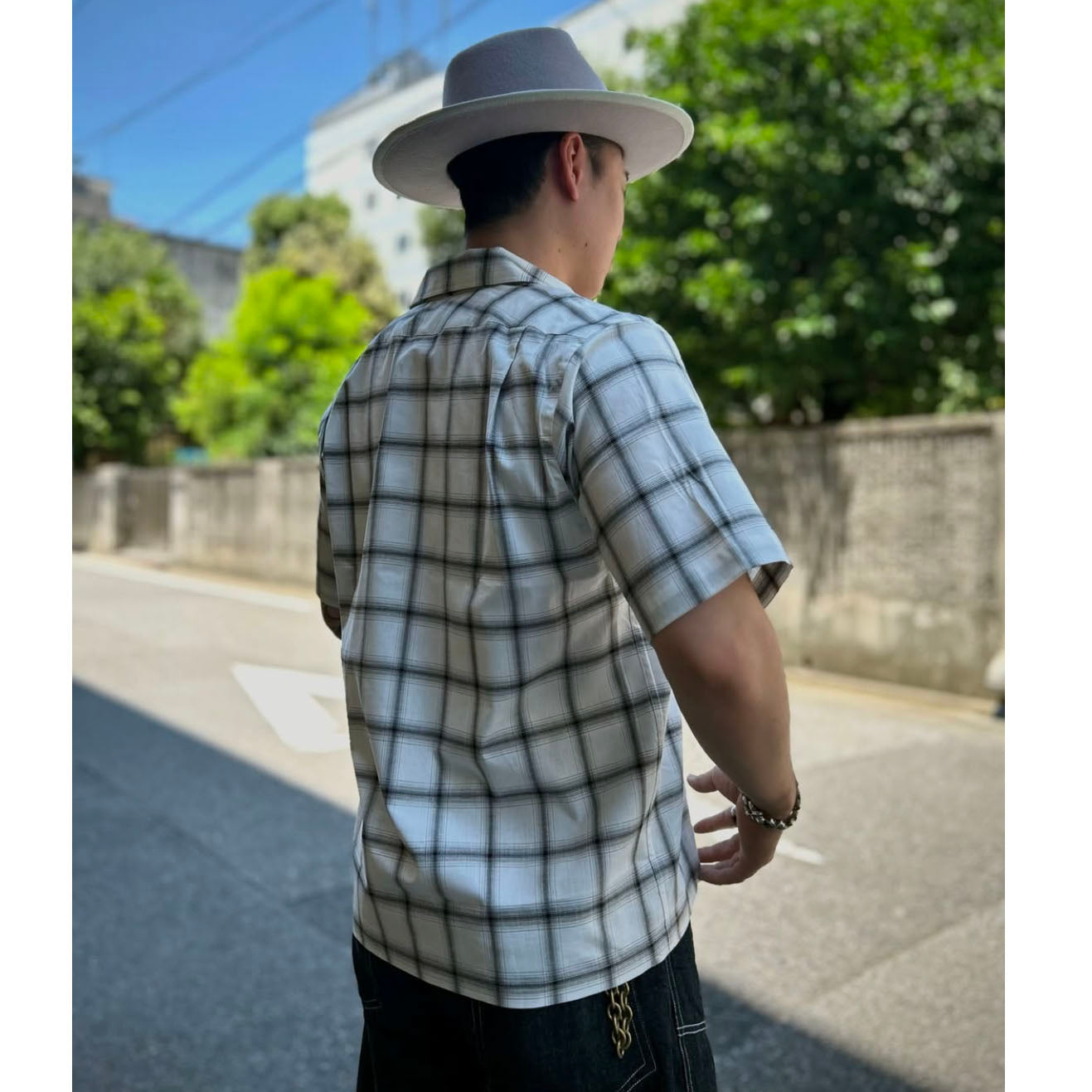 S/S Ombre Check Open Shirt