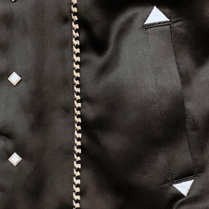 Western Plain Style Satin Jacket