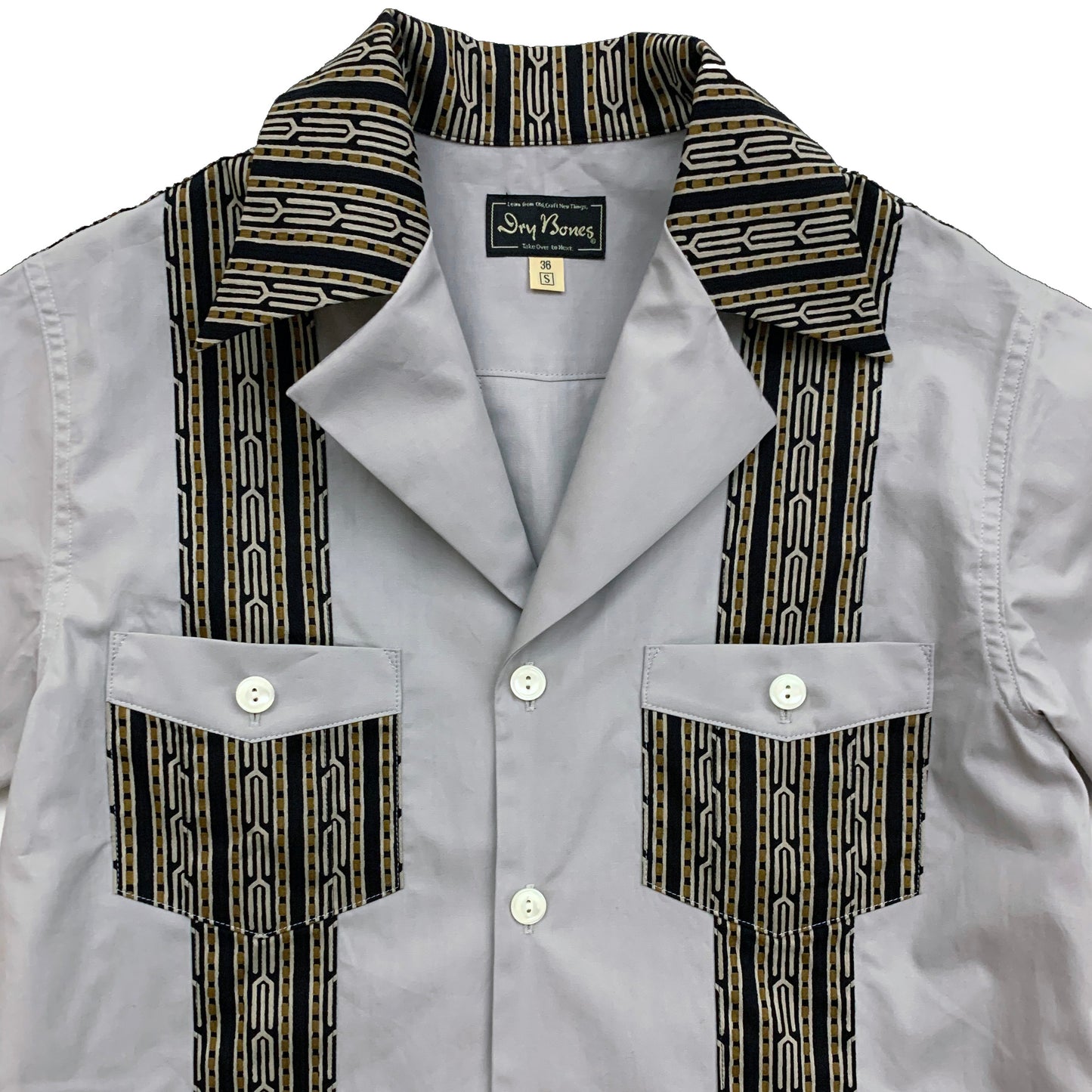 S/S Print 2tone Cuba Shirt