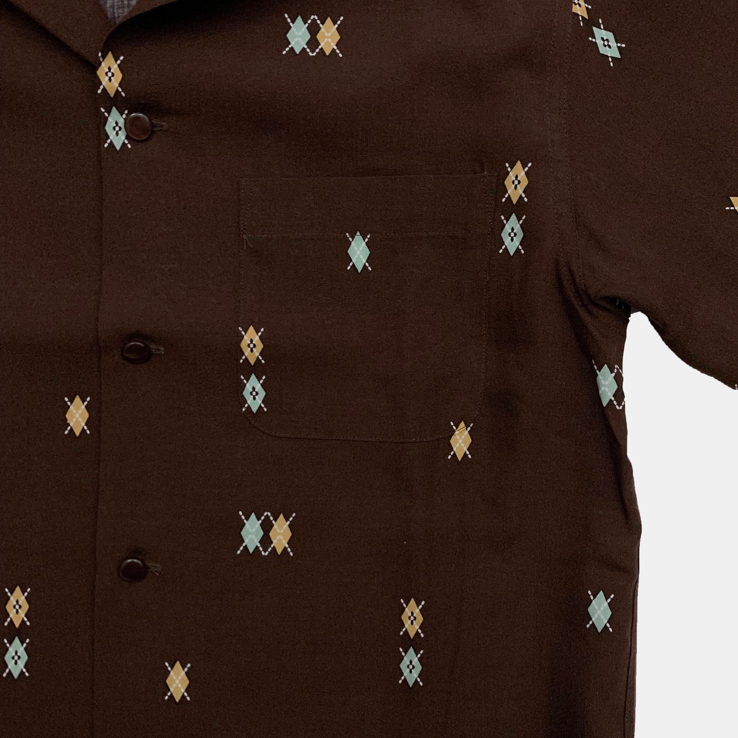 Long Sleeve Print Open Shirt “DOTTING ARGYLE”