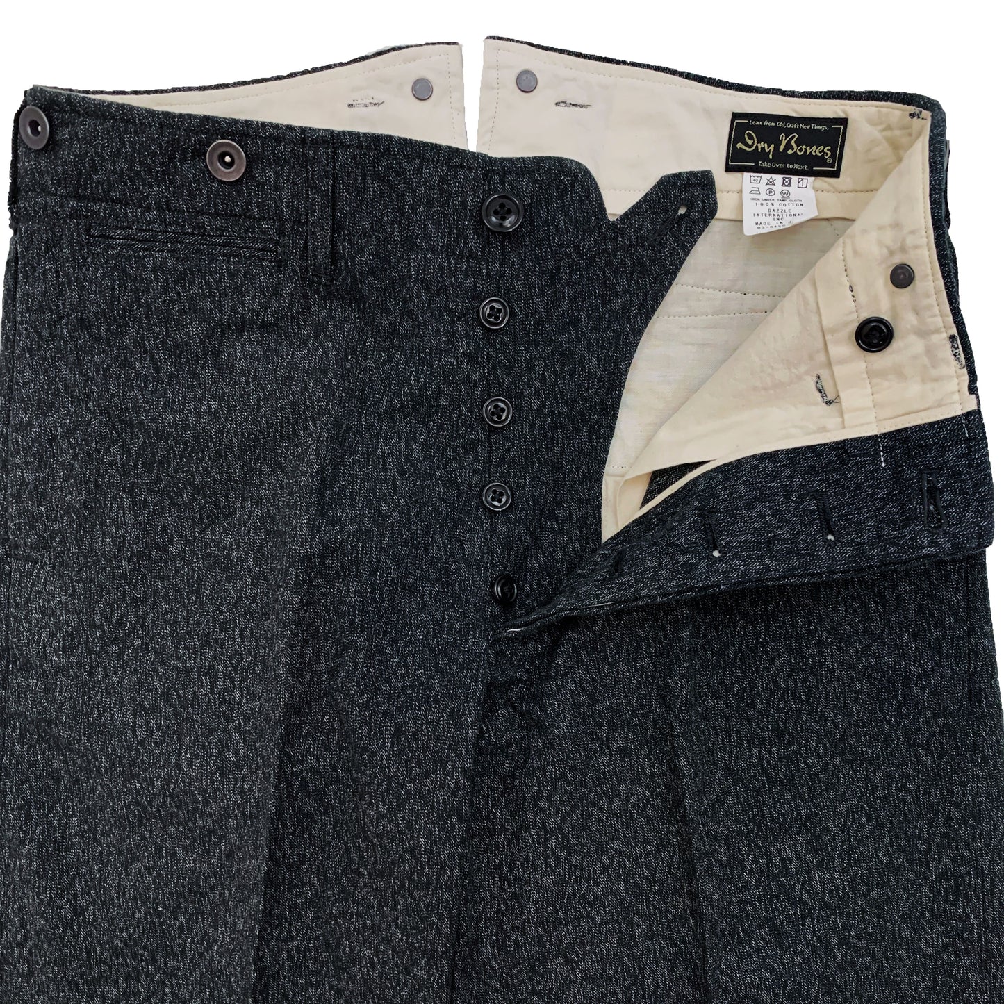 High Back Black Chambray Work Trousers