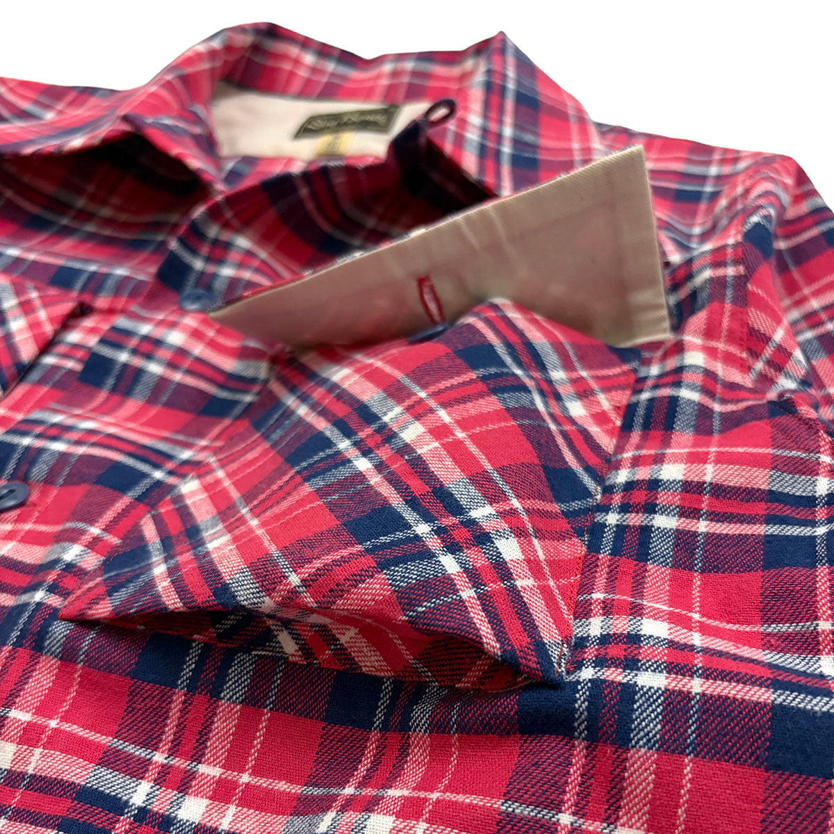 Cotton Viyella 2 Flap Work Open Shirt