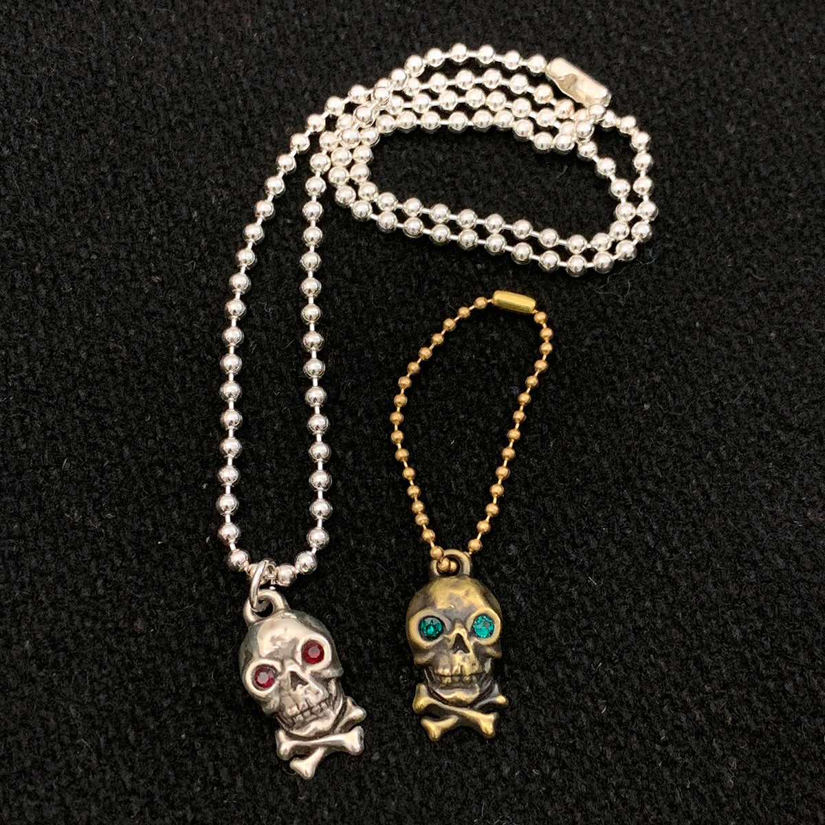 Silver Skull Charm Necklace