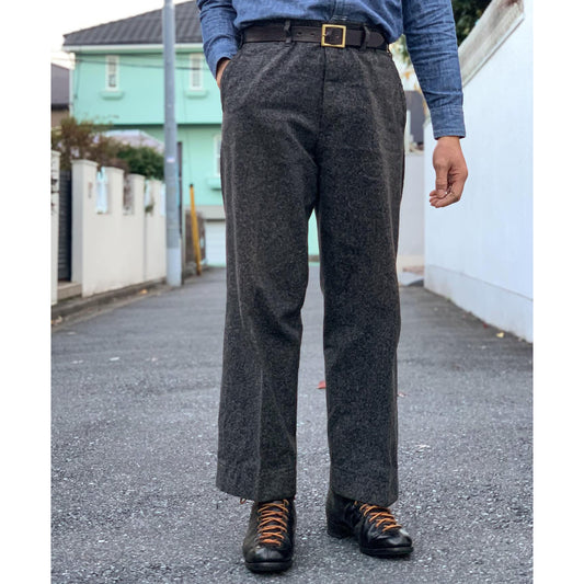 High Back Black Chambray Work Trousers