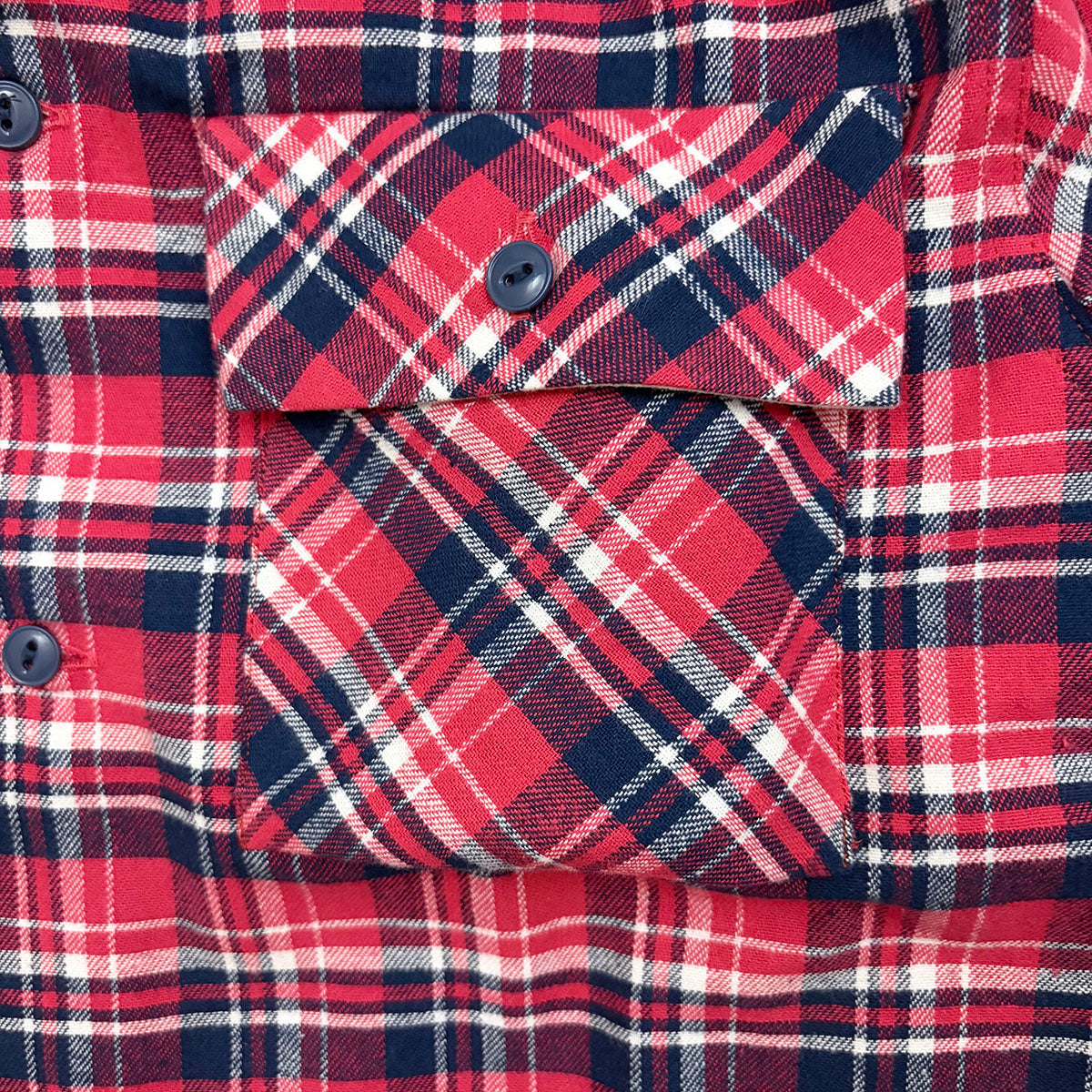 Cotton Viyella 2 Flap Work Open Shirt