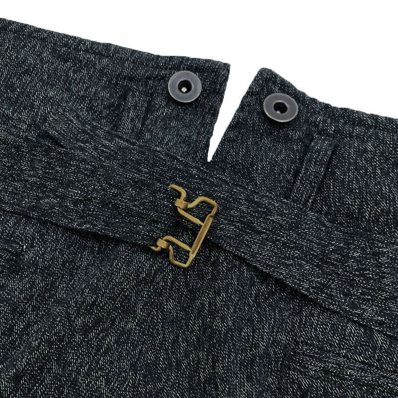 High Back Black Chambray Work Trousers
