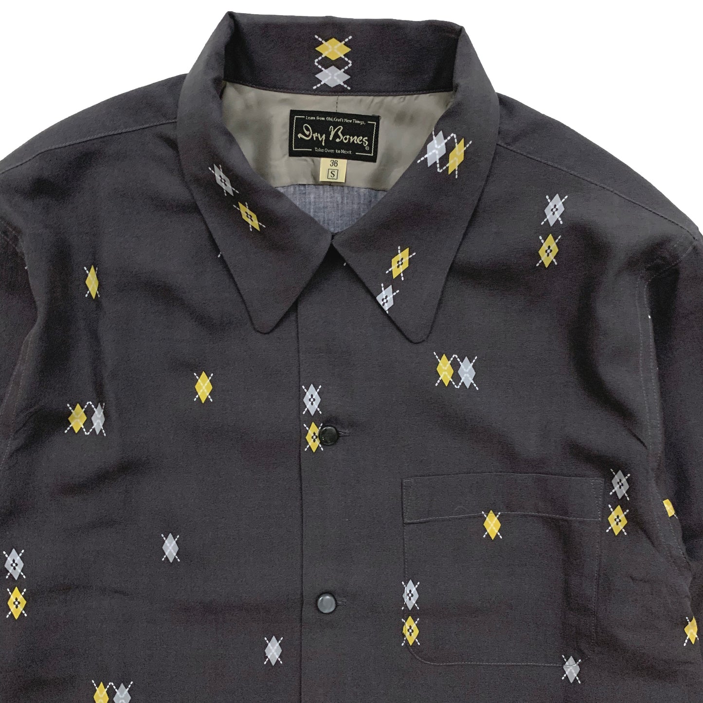 Long Sleeve Print Open Shirt “DOTTING ARGYLE”