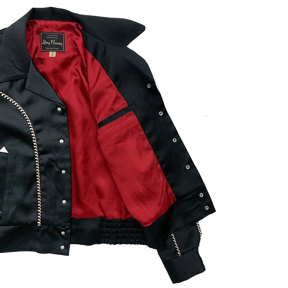 Western Plain Style Satin Jacket