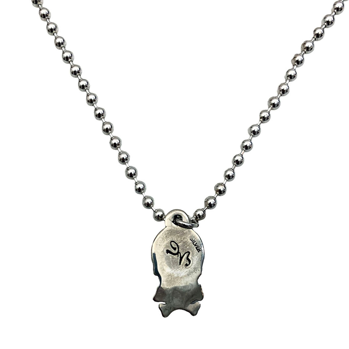 Silver Skull Charm Necklace
