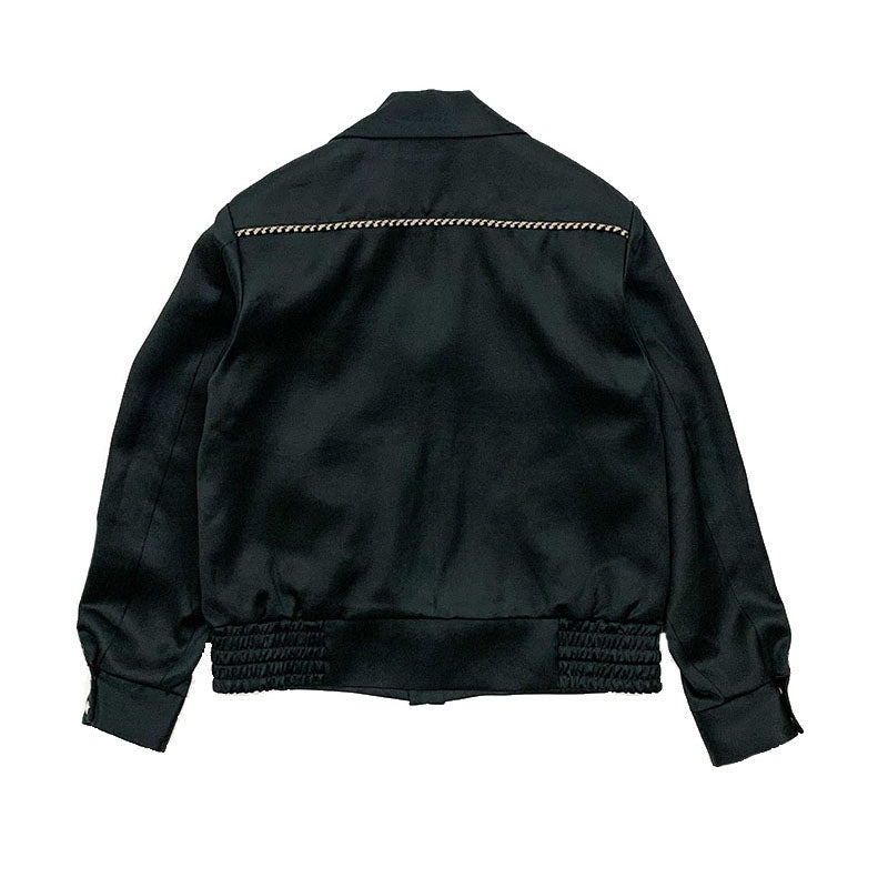 Western Plain Style Satin Jacket
