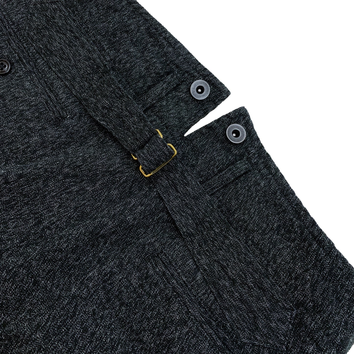 High Back Black Chambray Work Trousers