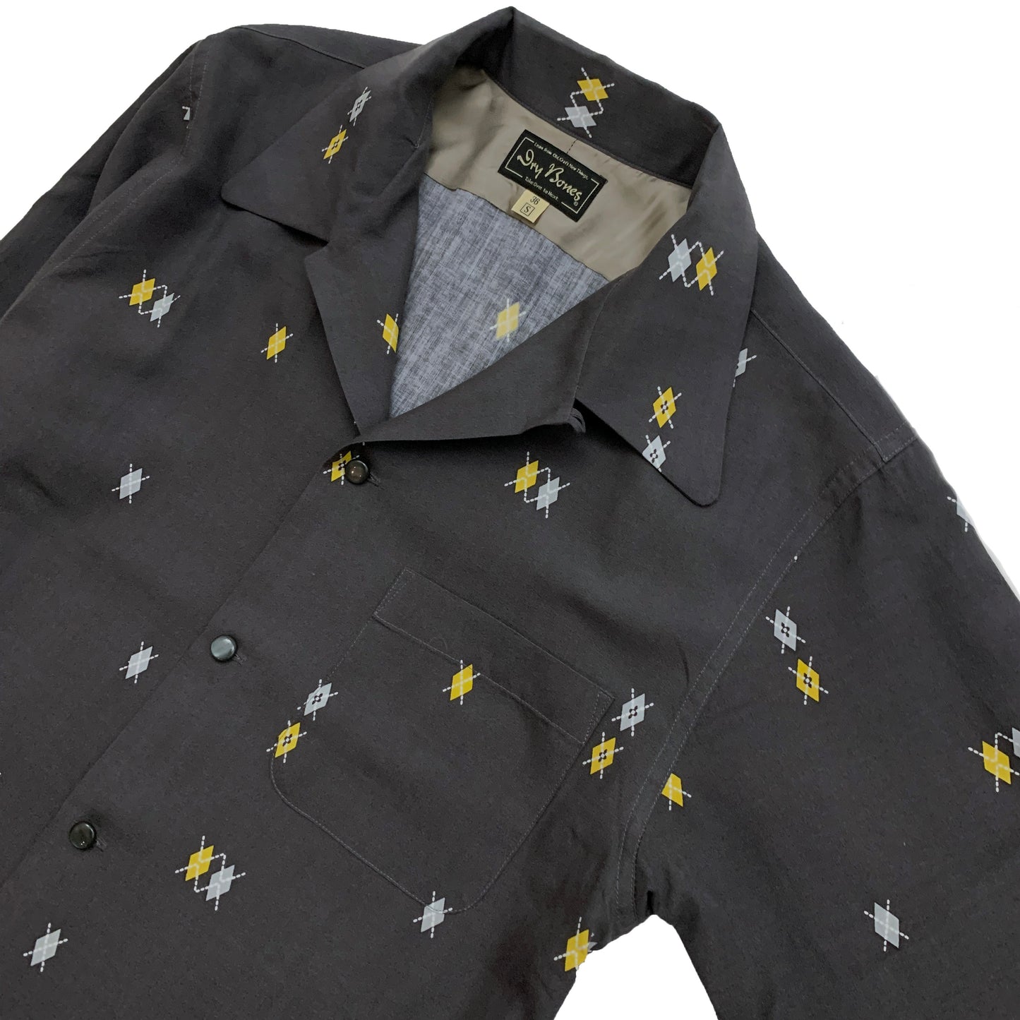 Long Sleeve Print Open Shirt “DOTTING ARGYLE”