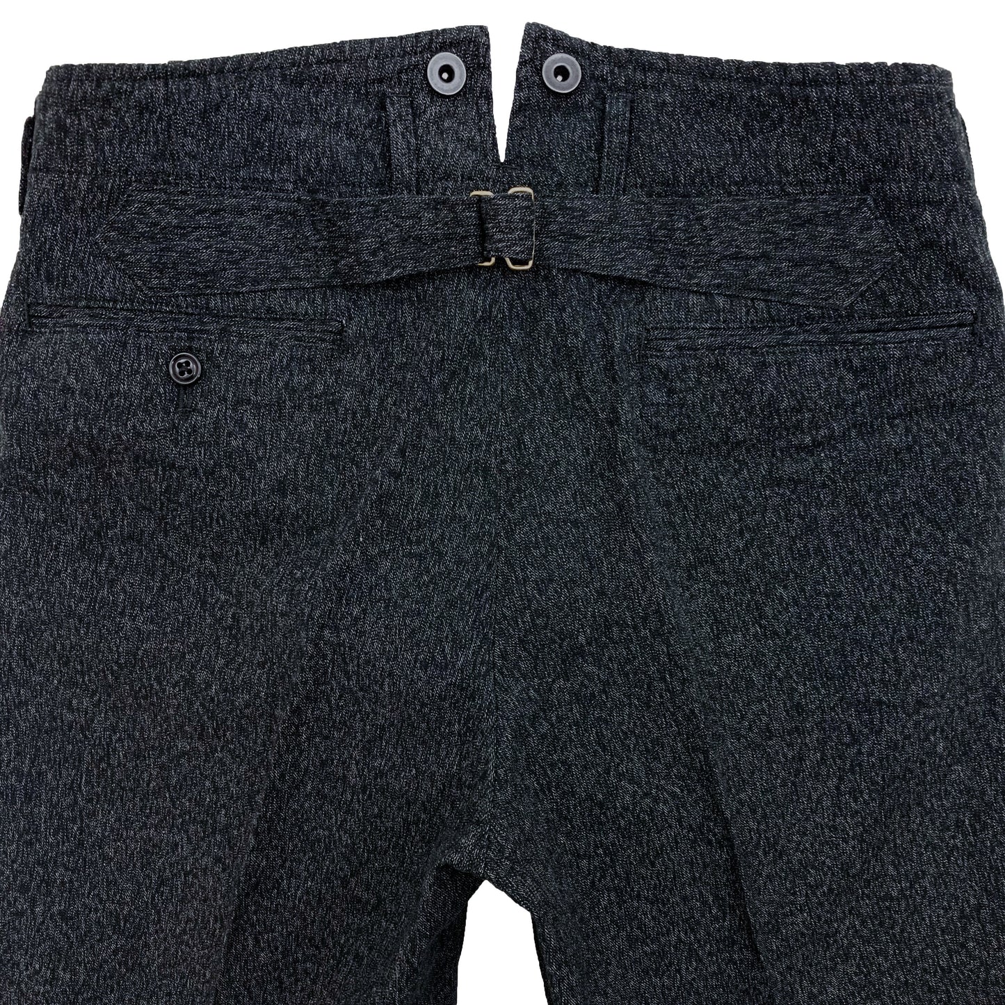 High Back Black Chambray Work Trousers