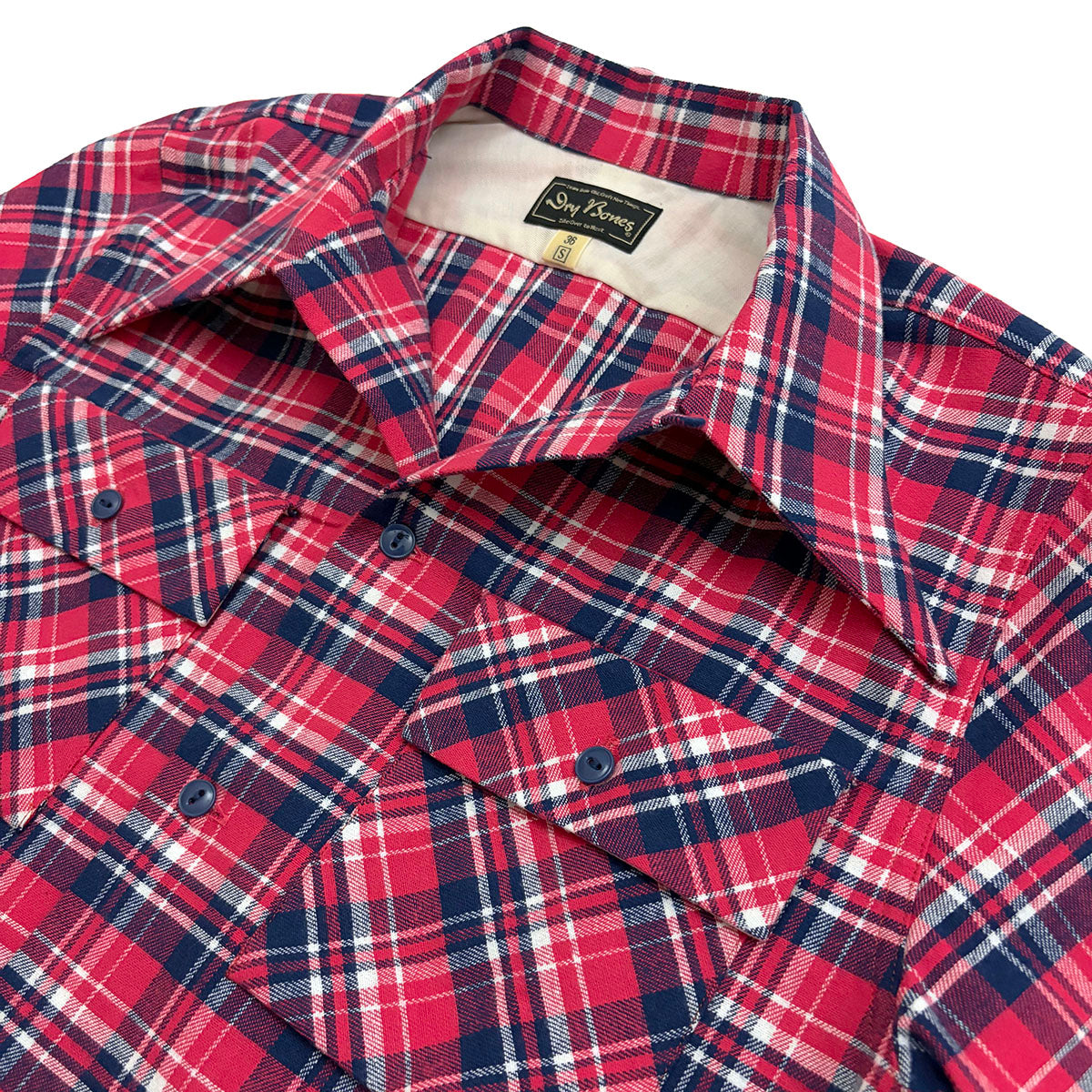 Cotton Viyella 2 Flap Work Open Shirt