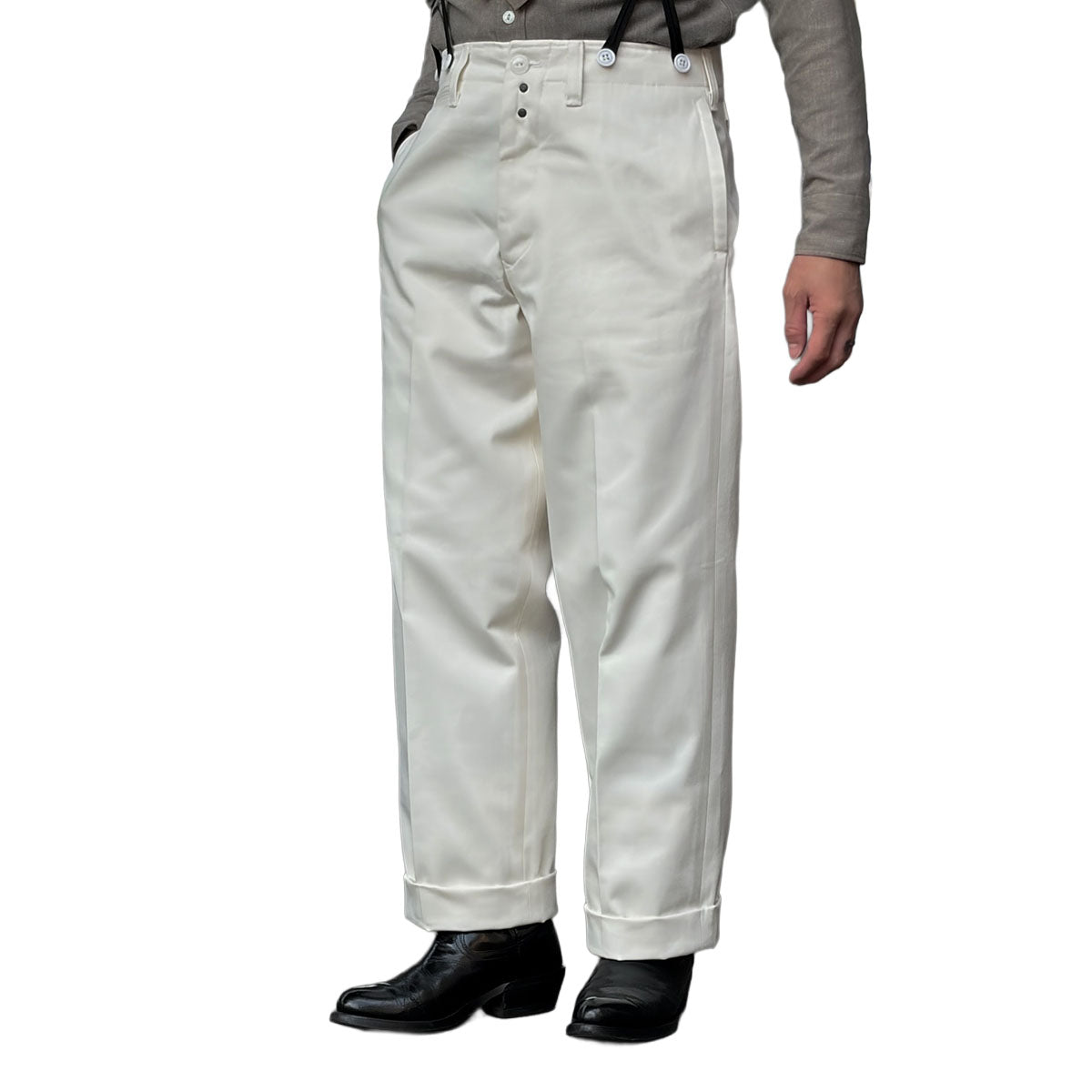 Cotton Satin High Back Work Trousers