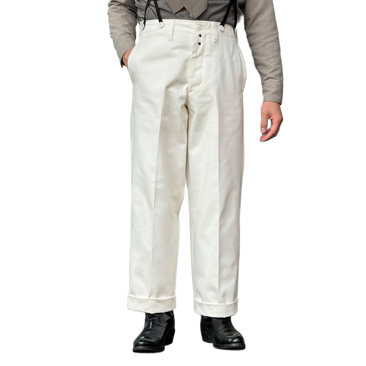 Cotton Satin High Back Work Trousers