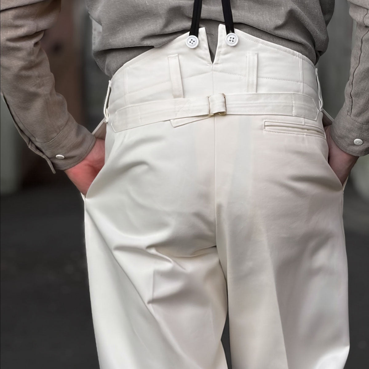Cotton Satin High Back Work Trousers