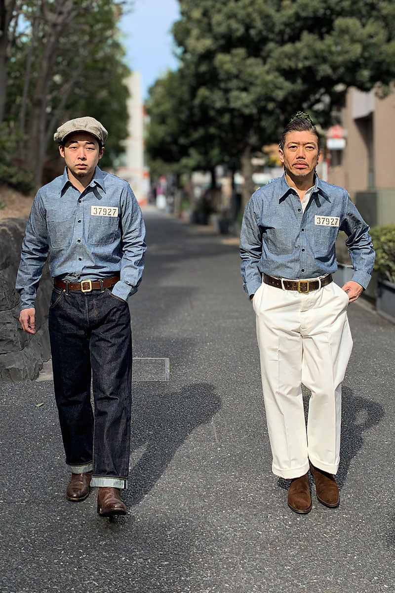 Waiting for increased production: Hickory Stripe Work Shirt "ANDY"