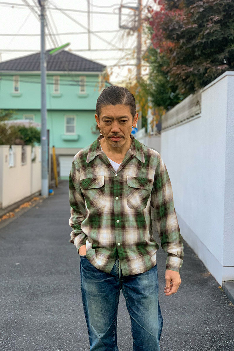 Ombre Check 2 Flap Open Shirt