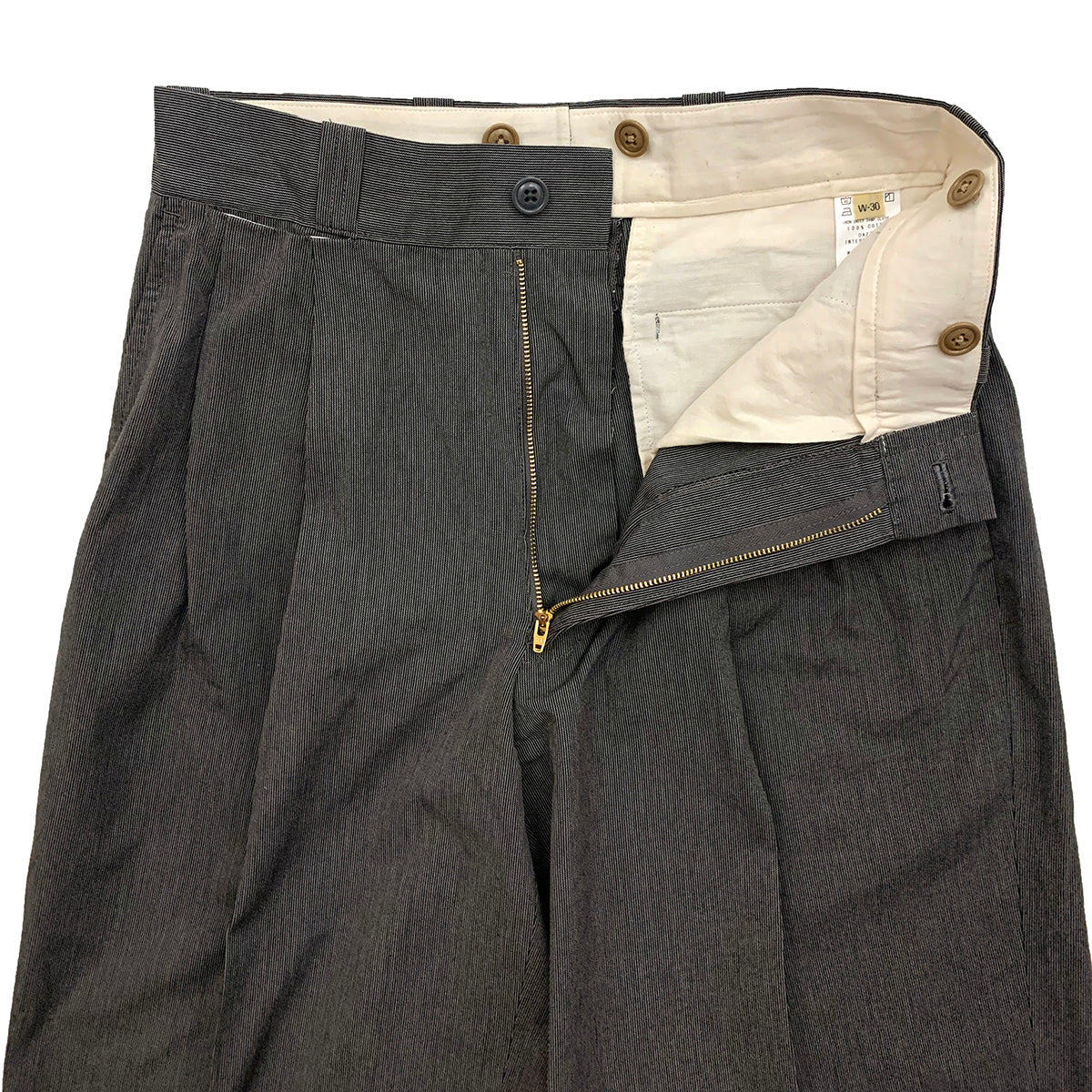Cotton Hairline Two Tuck Work Trousers