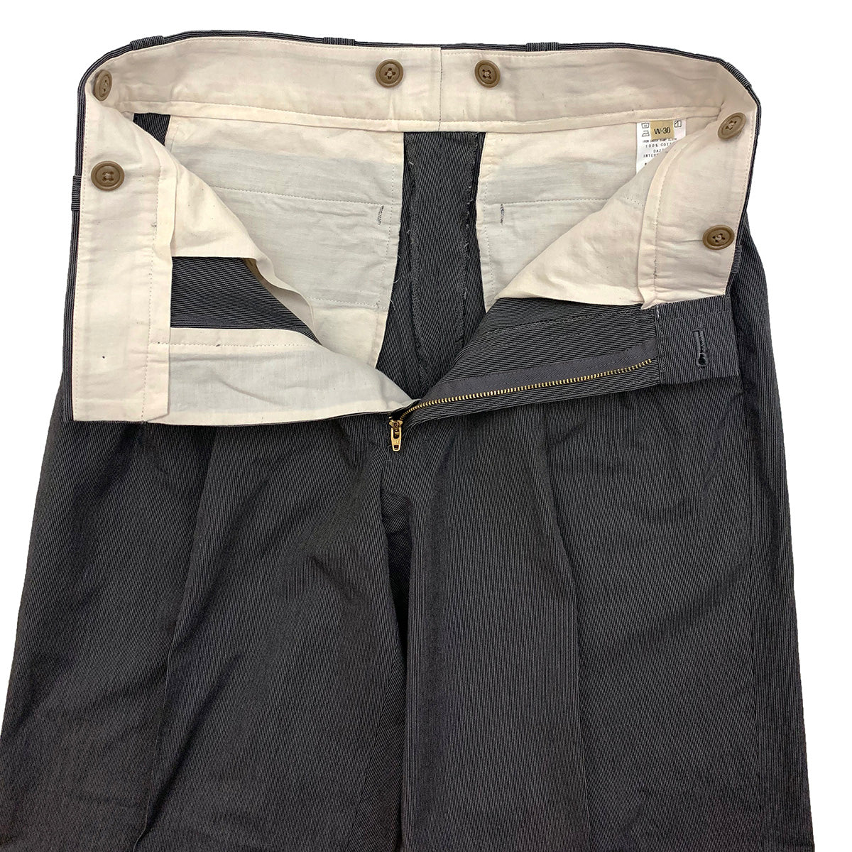 Cotton Hairline Two Tuck Work Trousers