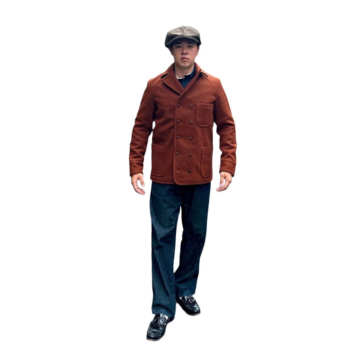 Double Breast Wool Flannel Work Jacket “YOUNG VITO”