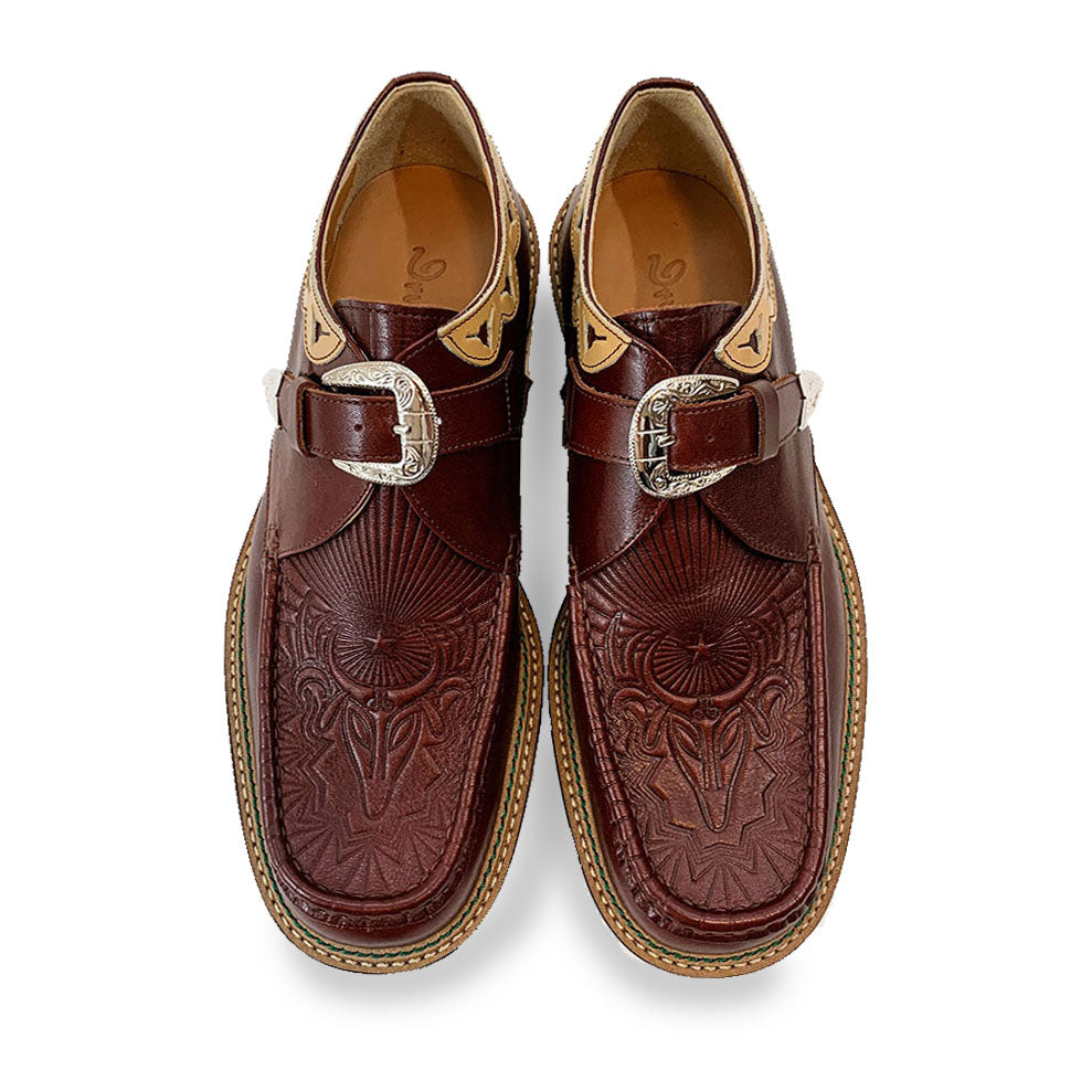 Western Moccs Monk Strap Shoes