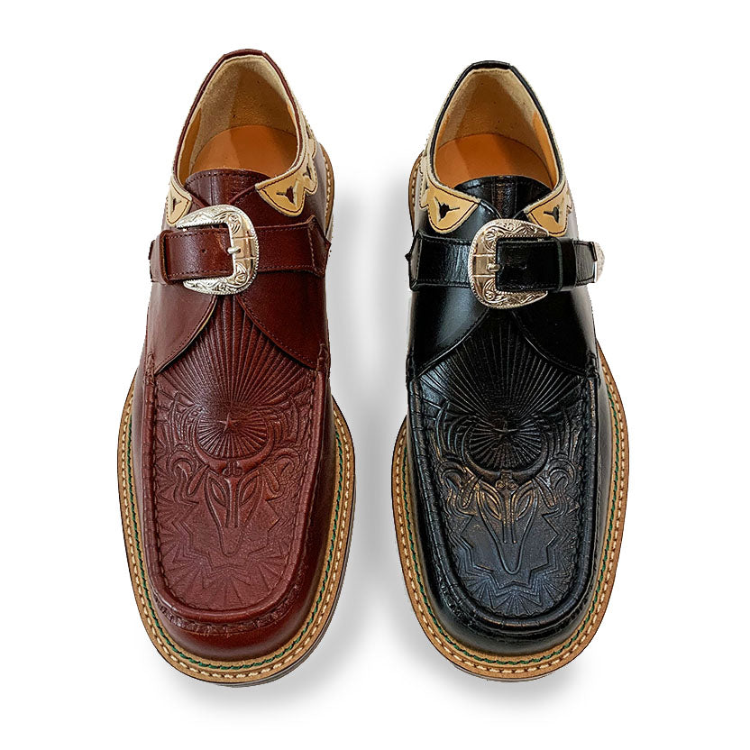 Western Moccs Monk Strap Shoes