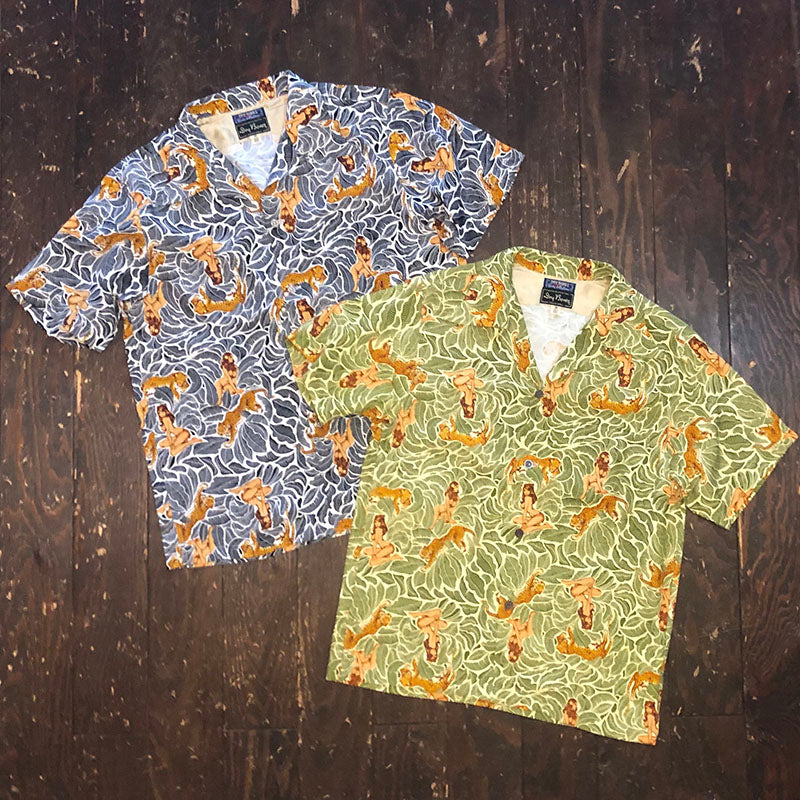 S/S Hawaiian Shirt “Leopard Girl”